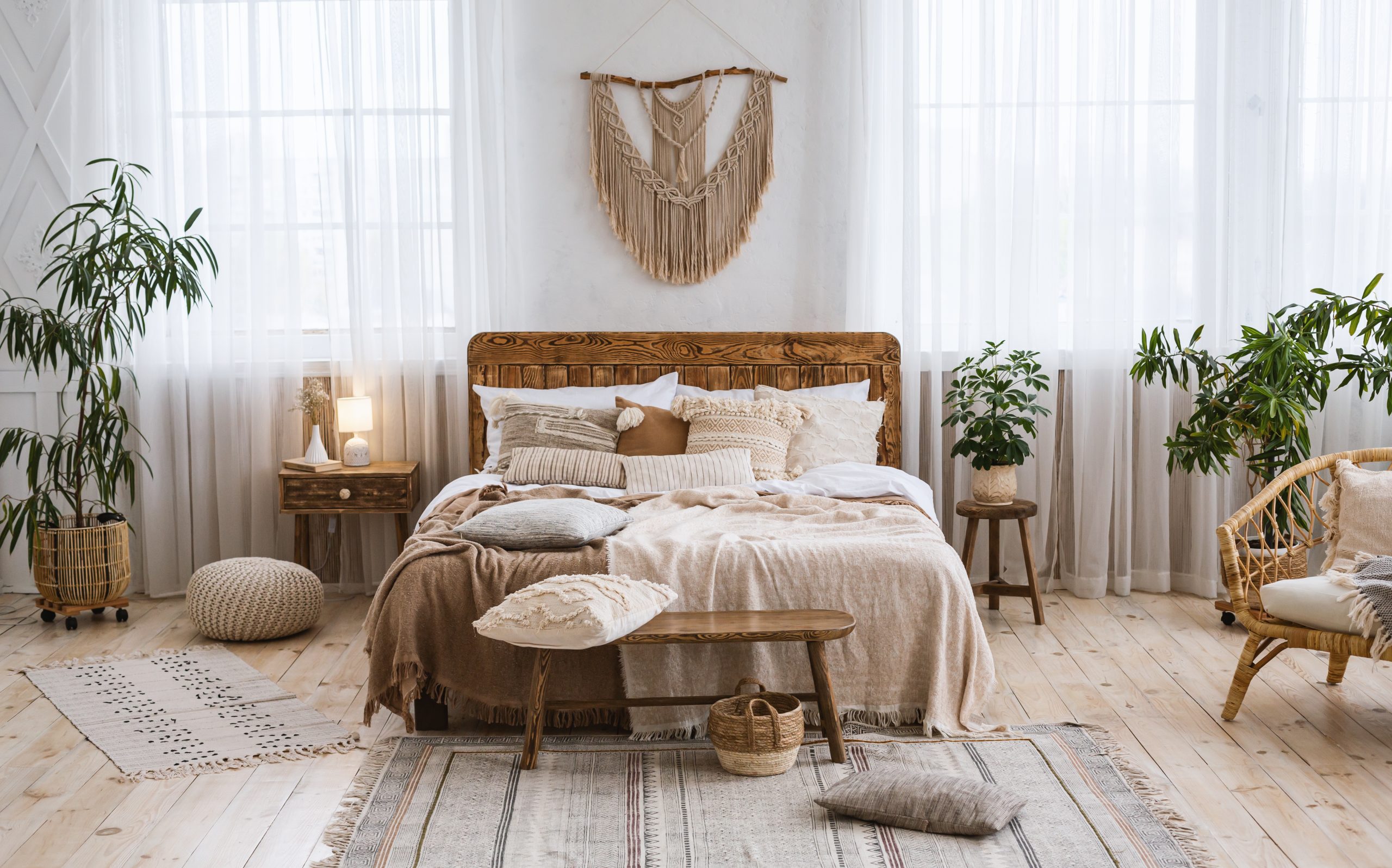 White Minimalist Bohemian Bedroom Decor Accent Pillows